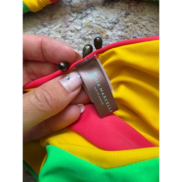 Mia Marcelle Swimwear Colorblock String Bikini Set - Picture 6 of 7